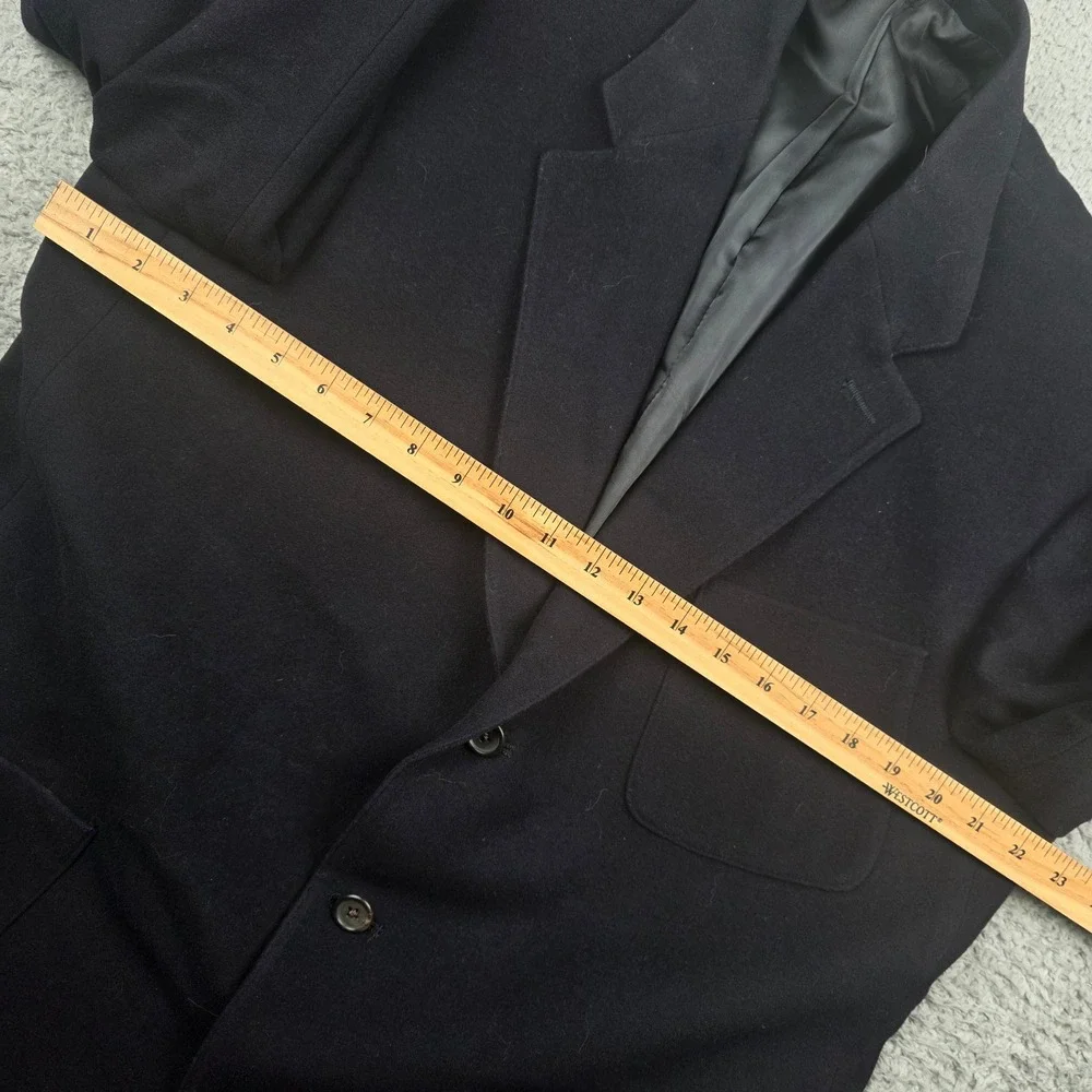 J. Crew Mens Navy Blue‎ Wool Cashmere Blend 3-Button Blazer Sport Coat Size L